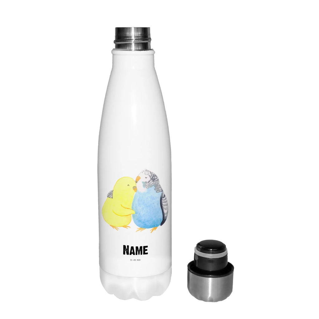 Personalisierte Thermosflasche Wellensittich Liebe Personalisierte Isolierflasche, Personalisierte Thermoflasche, Personalisierte Trinkflasche, Trinkflasche Mit Namen, Wunschname, Bedrucken, Namensflasche, Liebe, Partner, Freund, Freundin, Ehemann, Ehefrau, Heiraten, Verlobung, Heiratsantrag, Liebesgeschenk, Jahrestag, Hocheitstag, Vögel, Wellensittich, Nähe, Kuscheln, Vertrauen