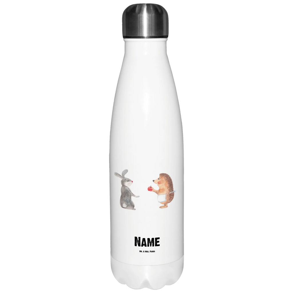 Personalisierte Thermosflasche Liebe ist nie ohne Schmerz Personalisierte Isolierflasche, Personalisierte Thermoflasche, Personalisierte Trinkflasche, Trinkflasche Mit Namen, Wunschname, Bedrucken, Namensflasche, Tiermotive, Gute Laune, lustige Sprüche, Tiere, Igel und Hase, Igel, Hase, Liebe Spruch, Liebeskummer Geschenk, Herzschmerz, Trösten, Trennungsschmerz, Spruch romantisch