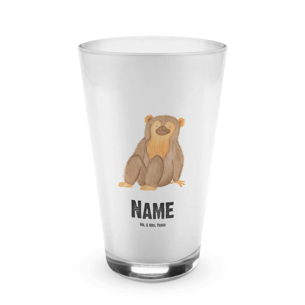 Personalisiertes Glas Affe Bedrucktes Glas, Glas mit Namen, Namensglas, Glas personalisiert, Name, Bedrucken, Afrika, Wildtiere, Affe, Äffchen, Affen, Selbstliebe, Respekt, Motivation, Selbstachtung, Liebe, Selbstbewusstsein, Selfcare