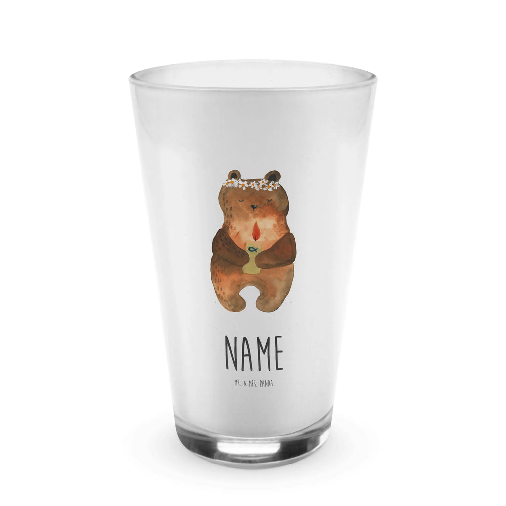 Personalisiertes Glas Kommunion-Bär Bedrucktes Glas, Glas mit Namen, Namensglas, Glas personalisiert, Name, Bedrucken, Bär, Teddy, Teddybär, Kommunion, Gottes Segen, Taufkerze, katholisch