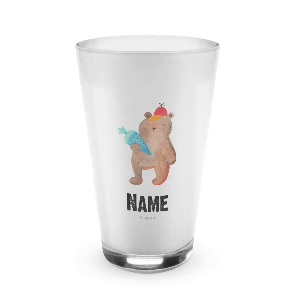 Personalisiertes Glas Bär Schultüte Bedrucktes Glas, Glas mit Namen, Namensglas, Glas personalisiert, Name, Bedrucken, Bär, Teddy, Teddybär, Bär Motiv, Schultüte, Erster Schultag Geschenk, Einschulung Geschenk, Schule Geschenk, Grundschule, Schulanfang, Schulbeginn