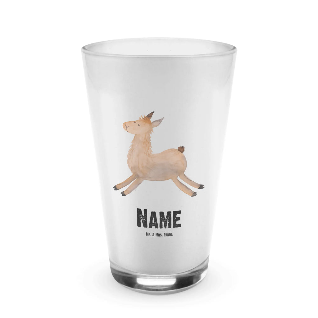 Personalisiertes Glas Lama springend Bedrucktes Glas, Glas mit Namen, Namensglas, Glas personalisiert, Name, Bedrucken, Lama, Alpaka, Lamas, Lieblingstag, Happy day, fröhlich, Glück, Freundin, Liebeskummer, Neustart, guten Morgen, Start, Prüfung, Abitur