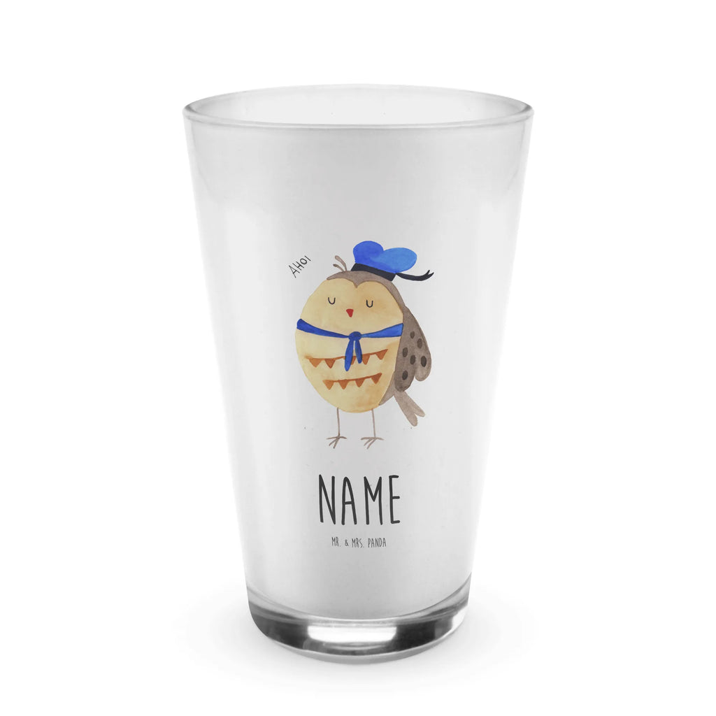 Personalisiertes Glas Eule Matrose Bedrucktes Glas, Glas mit Namen, Namensglas, Glas personalisiert, Name, Bedrucken, Eule, Eule Spruch, Eule Deko, Owl, Wortspiel lustig, Matrose, Freundin, Ehe, Seefahrer, Heimathafen, Hochzeitstag Geschenk