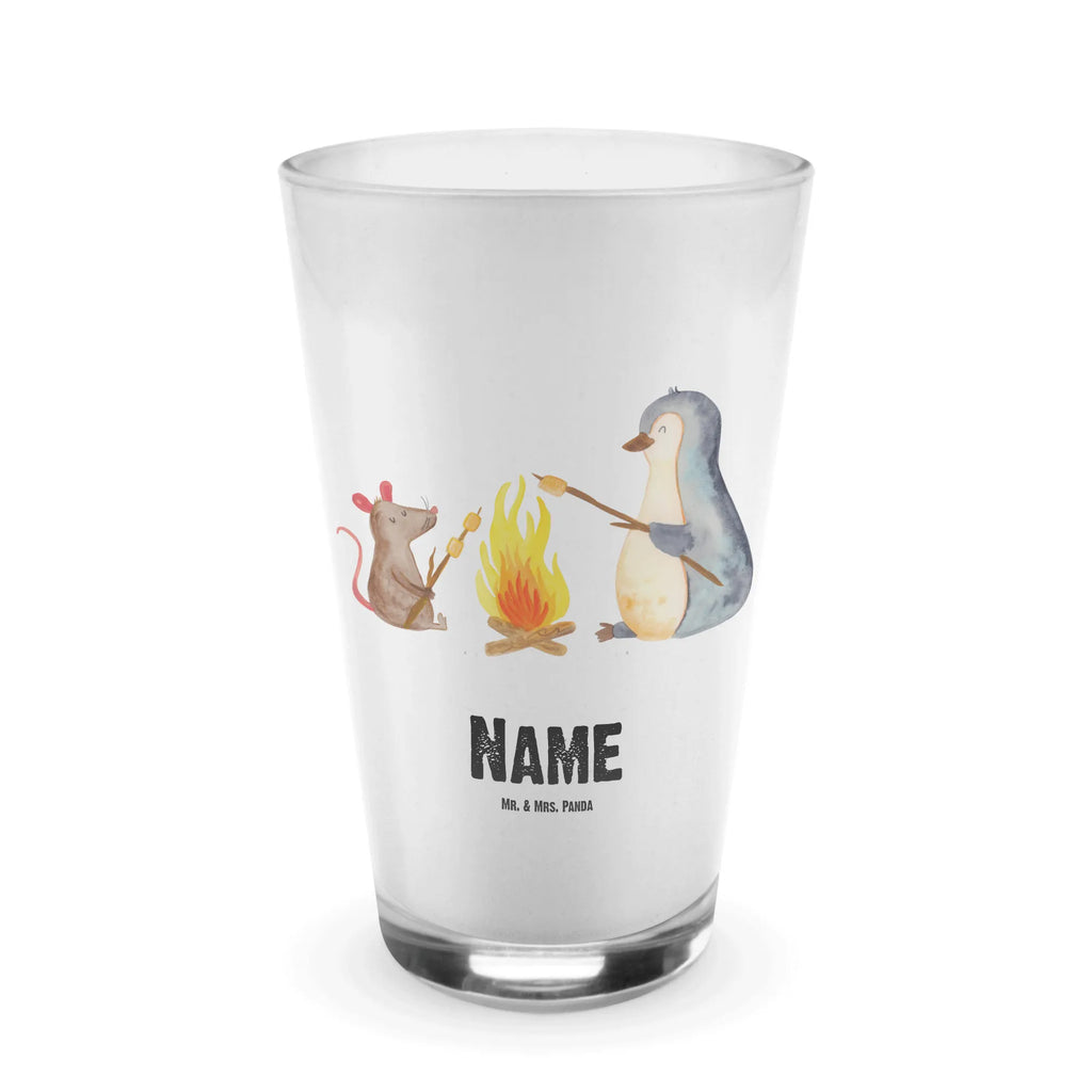 Personalisiertes Glas Pinguin Lagerfeuer Bedrucktes Glas, Glas mit Namen, Namensglas, Glas personalisiert, Name, Bedrucken, Pinguin, Maus, Pinguine, Lagerfeuer, Leben, Arbeit, Job, Motivation, Büro, Büroalltag, Lebensspruch, Lebensmotivation, Neustart, Liebe, grillen, Feuer, Marshmallows