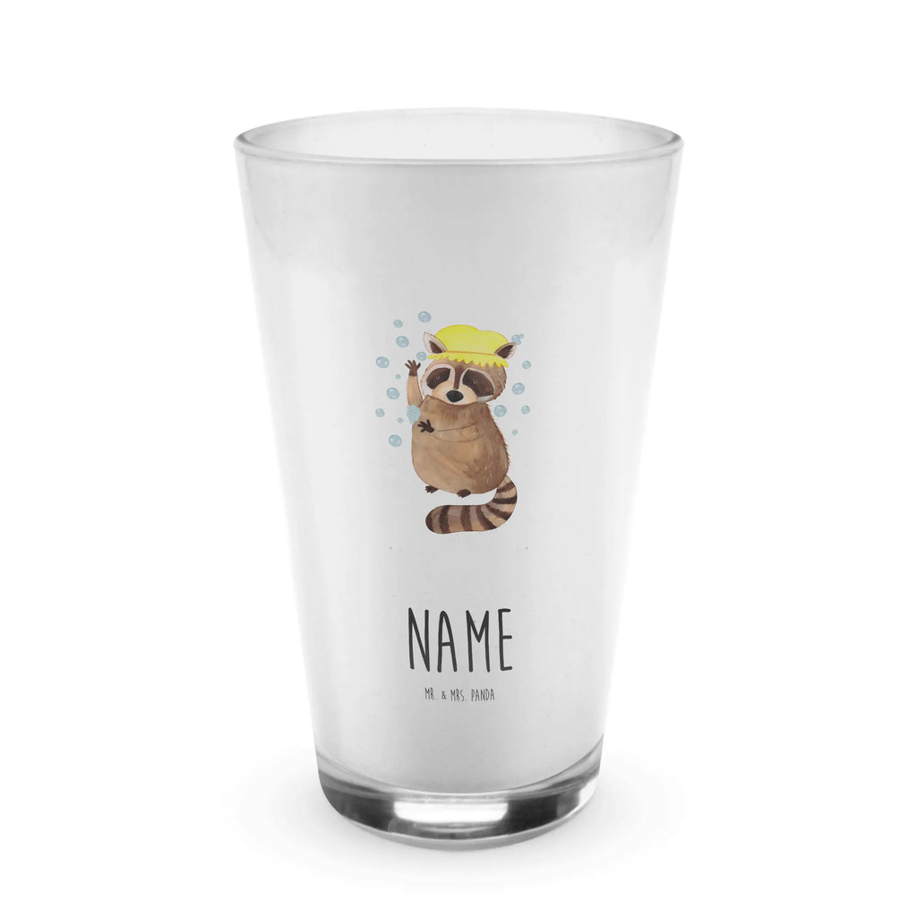 Personalisiertes Glas Waschbär Bedrucktes Glas, Glas mit Namen, Namensglas, Glas personalisiert, Name, Bedrucken, Tiermotive, Gute Laune, lustige Sprüche, Tiere, Waschbär, Tagträumen, Plan, Fröhlich, waschen, Seifenblasen