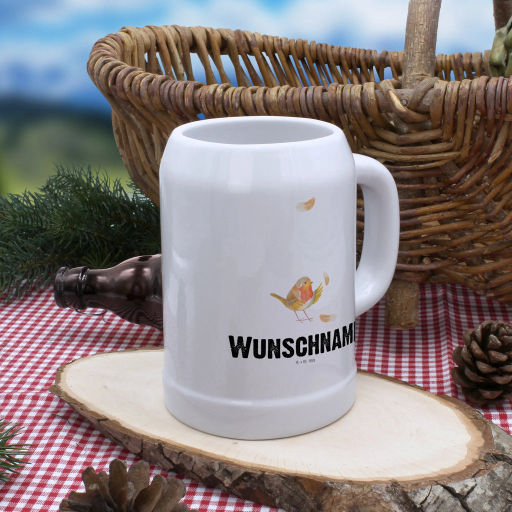 Personalisierter Bierkrug Rotkehlchen mit Federn Bierkrug mit Namen, Bierkrug personalisieren, Bierglas mit Namen, Personalisierung, Bedrucken, Tiermotive, Gute Laune, lustige Sprüche, Tiere, What if i fall, Rotkehlchen, Spruch Motivation, Spruch Mut, Vogel, Motivation Sprüche, Motivationsbilder, fliegen