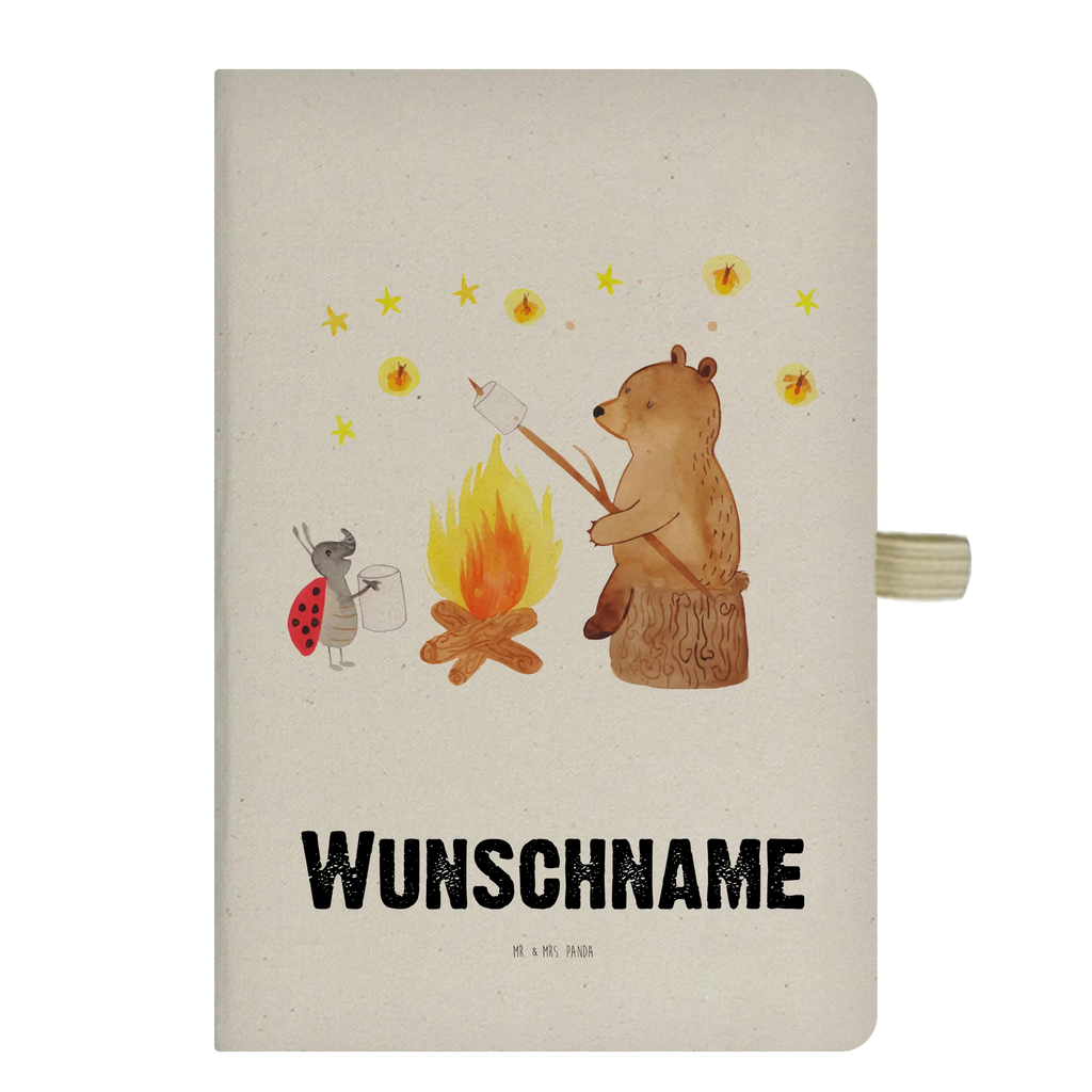 DIN A4 Personalisiertes Notizbuch Bär & Marienkäfer Lagerfeuer Personalisiertes Notizbuch, Notizbuch mit Namen, Notizbuch bedrucken, Personalisierung, Namensbuch, Namen, Bär, Teddy, Teddybär, Lagerfeuer