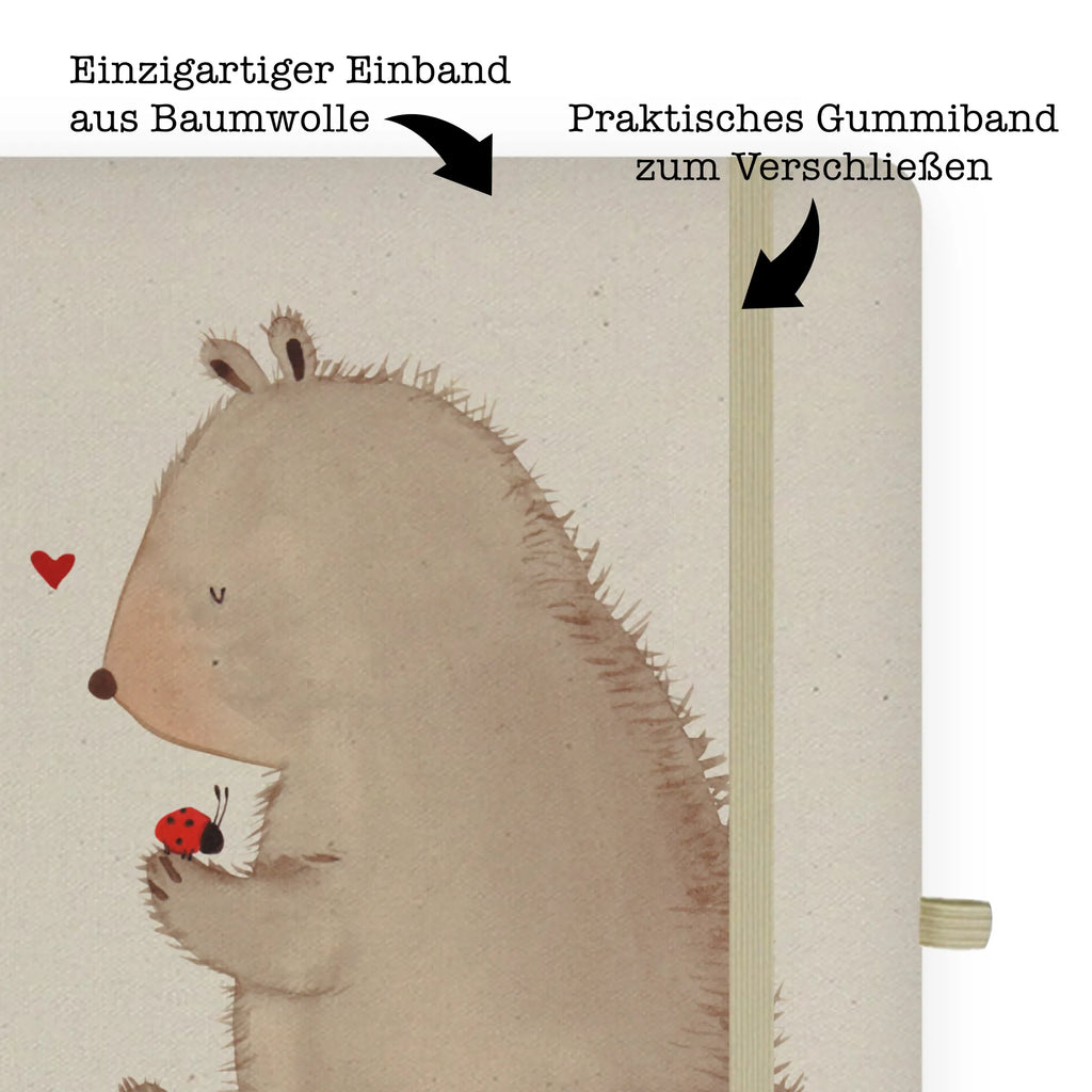 DIN A4 Personalisiertes Notizbuch Bär mit Marienkäfer Personalisiertes Notizbuch, Notizbuch mit Namen, Notizbuch bedrucken, Personalisierung, Namensbuch, Namen, Bär, Teddy, Teddybär, Marienkäfer, Liebe, Freiheit, Motivation, Das Leben ist schön