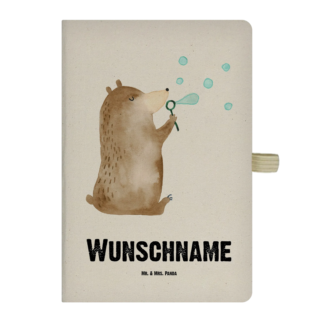 DIN A4 Personalisiertes Notizbuch Bär Seifenblasen Personalisiertes Notizbuch, Notizbuch mit Namen, Notizbuch bedrucken, Personalisierung, Namensbuch, Namen, Bär, Teddy, Teddybär, Seifenblasen Bär Lustig Sein Glücklich Traurig Happy