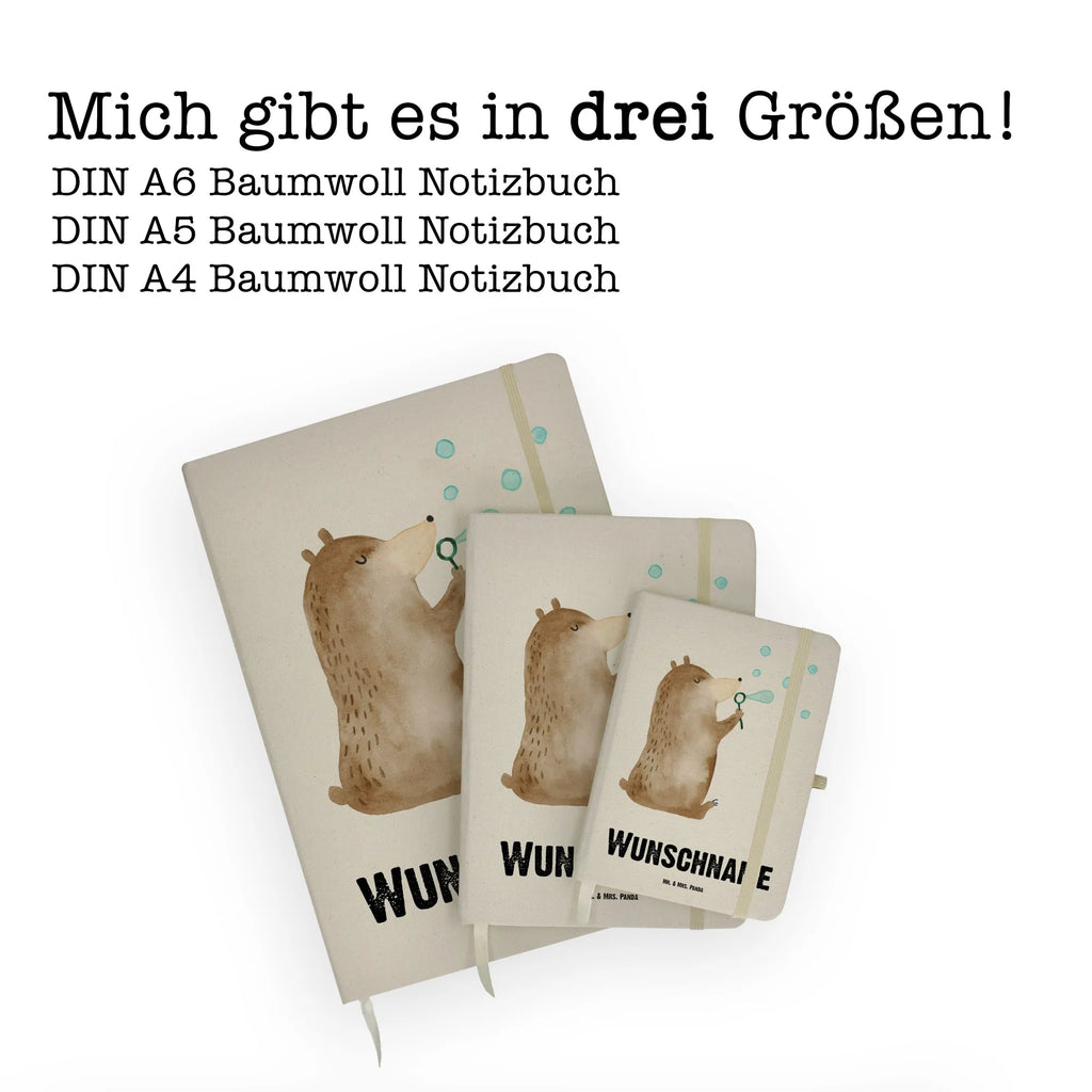 DIN A4 Personalisiertes Notizbuch Bär Seifenblasen Personalisiertes Notizbuch, Notizbuch mit Namen, Notizbuch bedrucken, Personalisierung, Namensbuch, Namen, Bär, Teddy, Teddybär, Seifenblasen Bär Lustig Sein Glücklich Traurig Happy