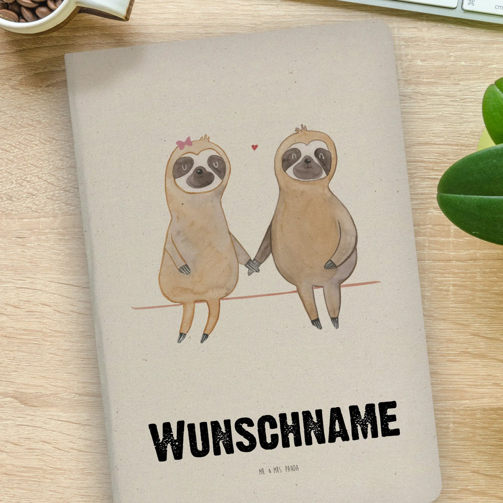 DIN A4 Personalisiertes Notizbuch Faultier Pärchen Personalisiertes Notizbuch, Notizbuch mit Namen, Notizbuch bedrucken, Personalisierung, Namensbuch, Namen, Faultier, Faultier Geschenk, Faultier Deko, Faultiere, faul, Lieblingstier, Liebe, Liebespaar, Faultierliebe, Faultierpärchen, verliebt, verlobt, gemeinsam, relaxen, Pärchen, Beziehung, Langsamkeit