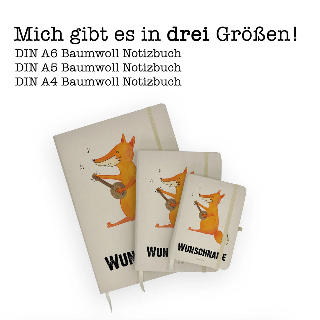 DIN A4 Personalisiertes Notizbuch Fuchs Gitarre Personalisiertes Notizbuch, Notizbuch mit Namen, Notizbuch bedrucken, Personalisierung, Namensbuch, Namen, Fuchs, Füchse, Geschenk Musiker, Musik Spruch, Musikerin, Sänger, Sängerin, Gitarre