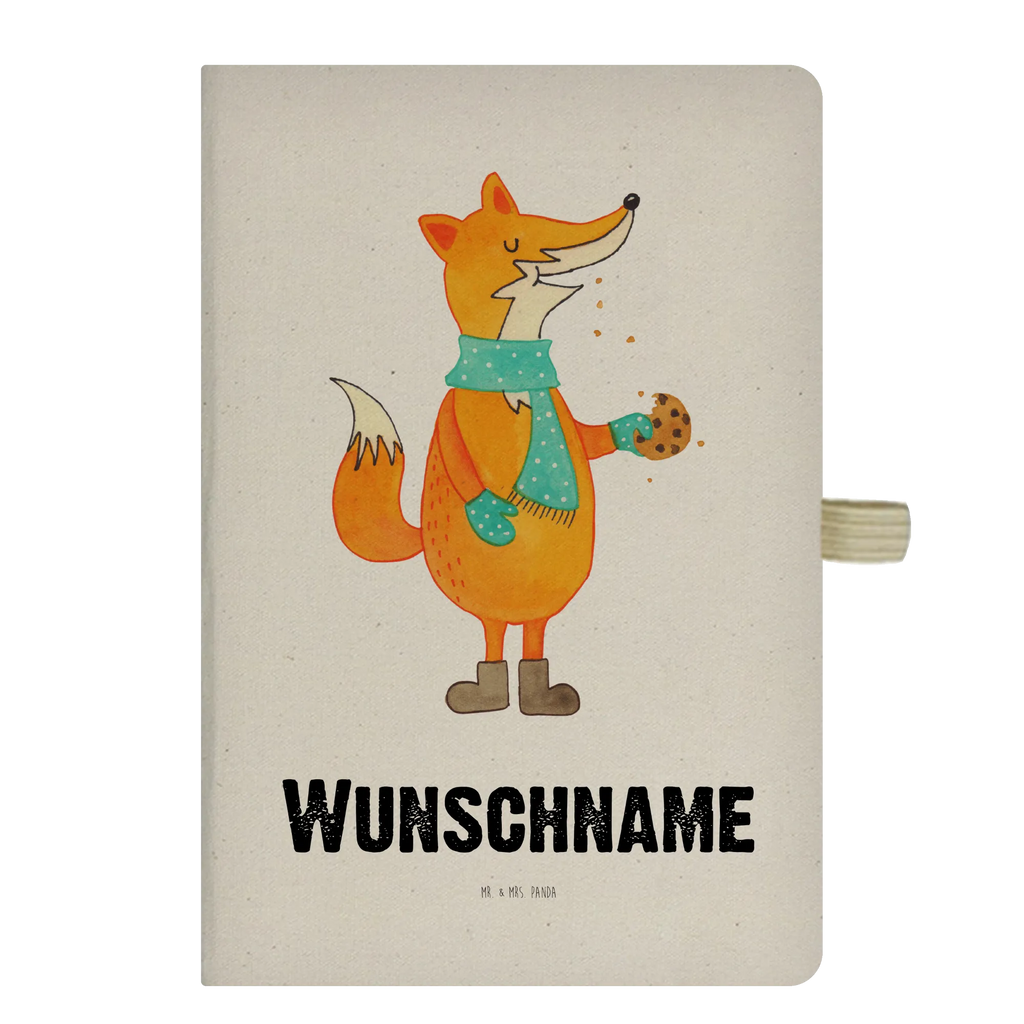 DIN A4 Personalisiertes Notizbuch Fuchs Keks Personalisiertes Notizbuch, Notizbuch mit Namen, Notizbuch bedrucken, Personalisierung, Namensbuch, Namen, Fuchs, Füchse, Backen Spruch, Kekse, Winter, Weihnachtszeit, Plätzchen, Liebe, Küche Deko