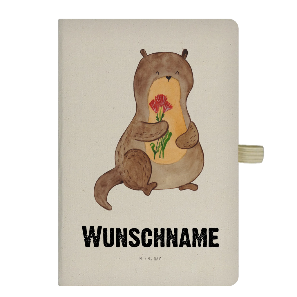 DIN A4 Personalisiertes Notizbuch Otter Blumenstrauß Personalisiertes Notizbuch, Notizbuch mit Namen, Notizbuch bedrucken, Personalisierung, Namensbuch, Namen, Otter, Fischotter, Seeotter, Otter Seeotter See Otter