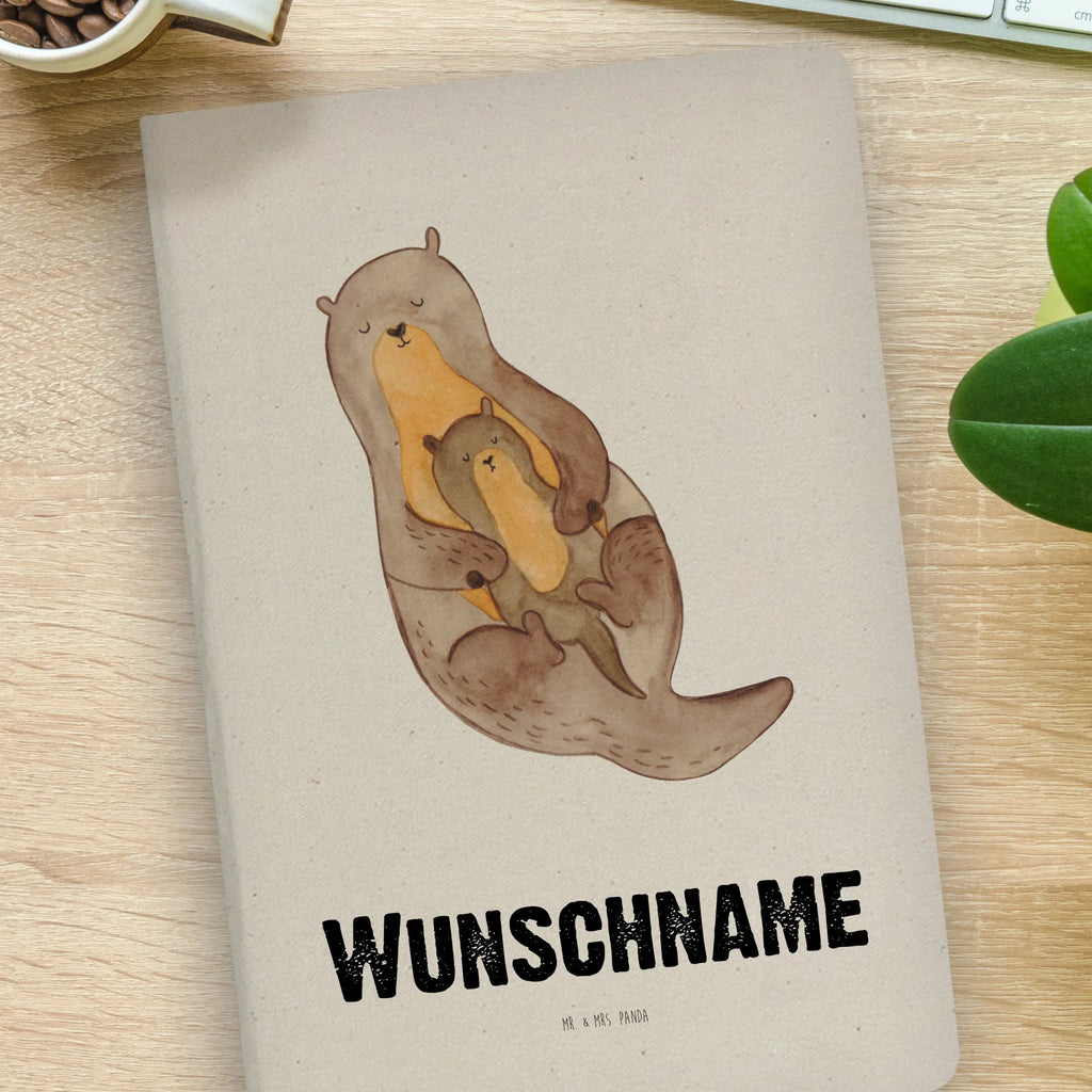 DIN A4 Personalisiertes Notizbuch Otter mit Kind Personalisiertes Notizbuch, Notizbuch mit Namen, Notizbuch bedrucken, Personalisierung, Namensbuch, Namen, Otter, Fischotter, Seeotter, Otter Seeotter See Otter