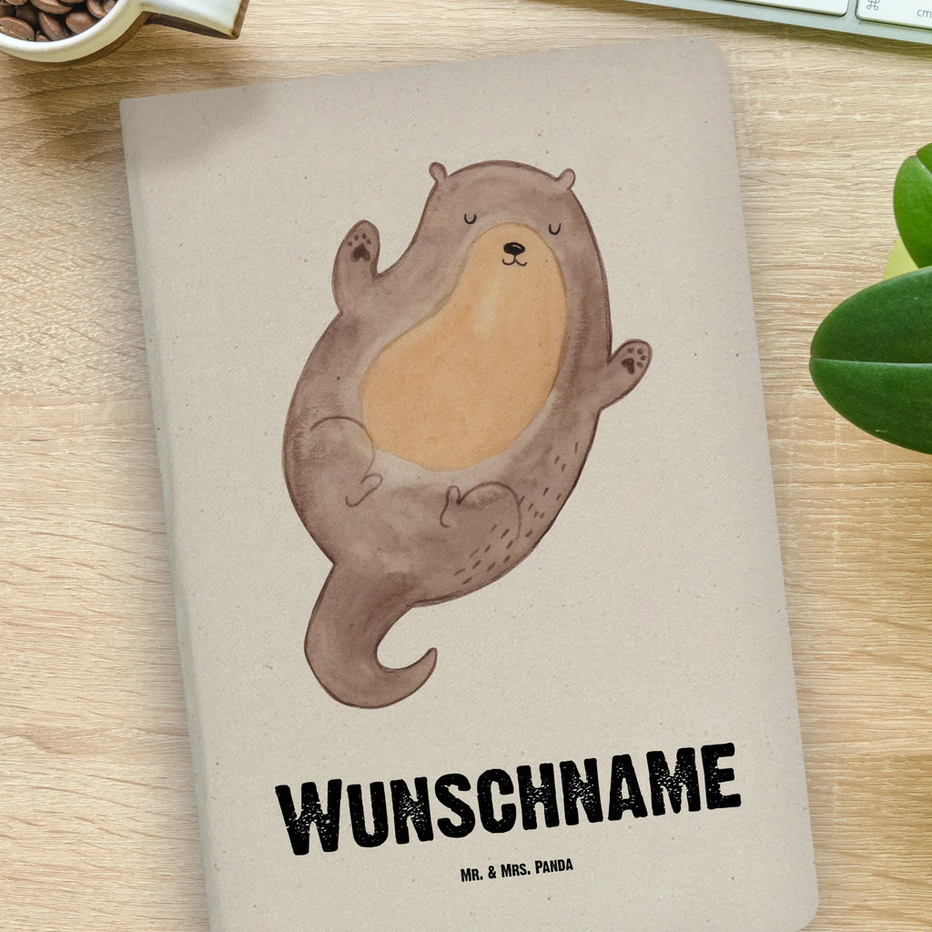 DIN A4 Personalisiertes Notizbuch Otter Umarmen Personalisiertes Notizbuch, Notizbuch mit Namen, Notizbuch bedrucken, Personalisierung, Namensbuch, Namen, Otter, Fischotter, Seeotter, Otter Seeotter See Otter