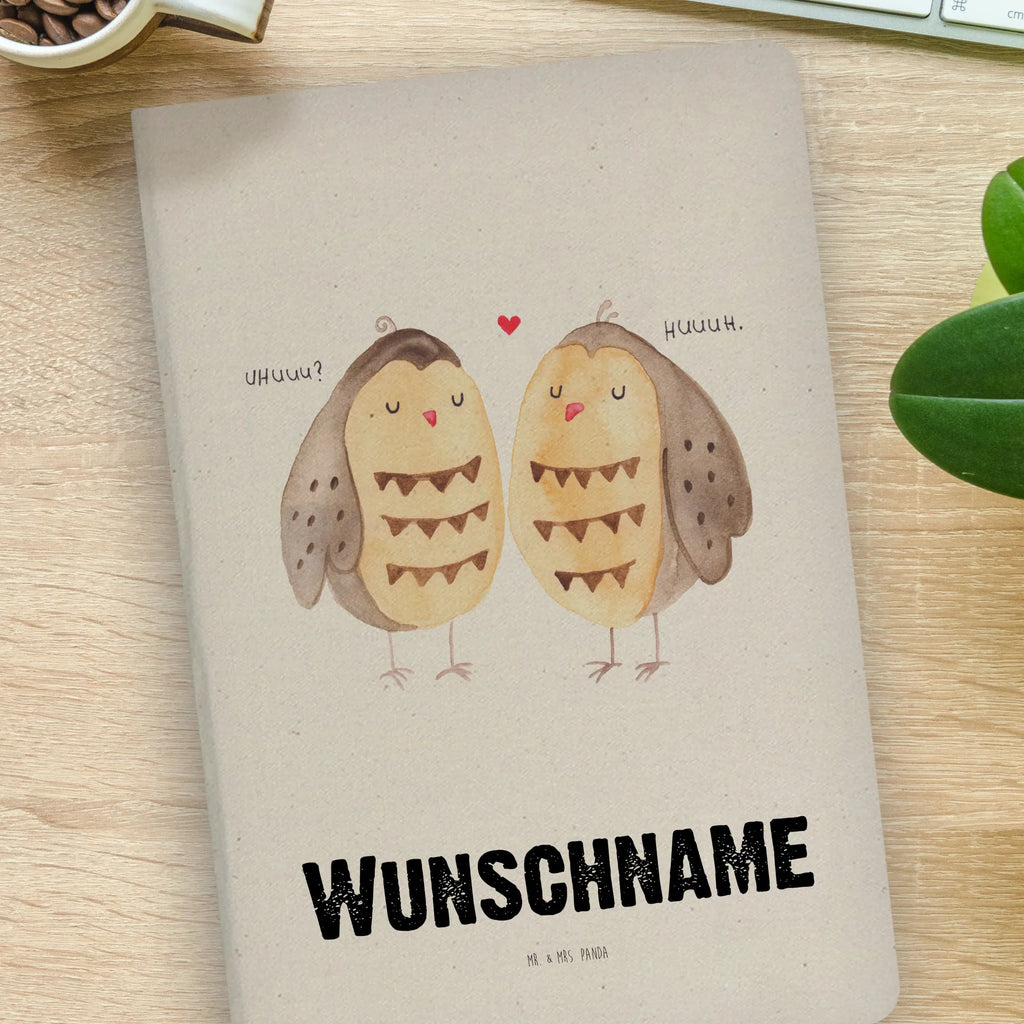 DIN A4 Personalisiertes Notizbuch Eule Liebe Personalisiertes Notizbuch, Notizbuch mit Namen, Notizbuch bedrucken, Personalisierung, Namensbuch, Namen, Eule, Eule Deko, Liebe, Hochzeit Spruch, Owl, All you need is love, Liebe Spruch, Freundin Geschenk, Freund, Wortspiel lustig