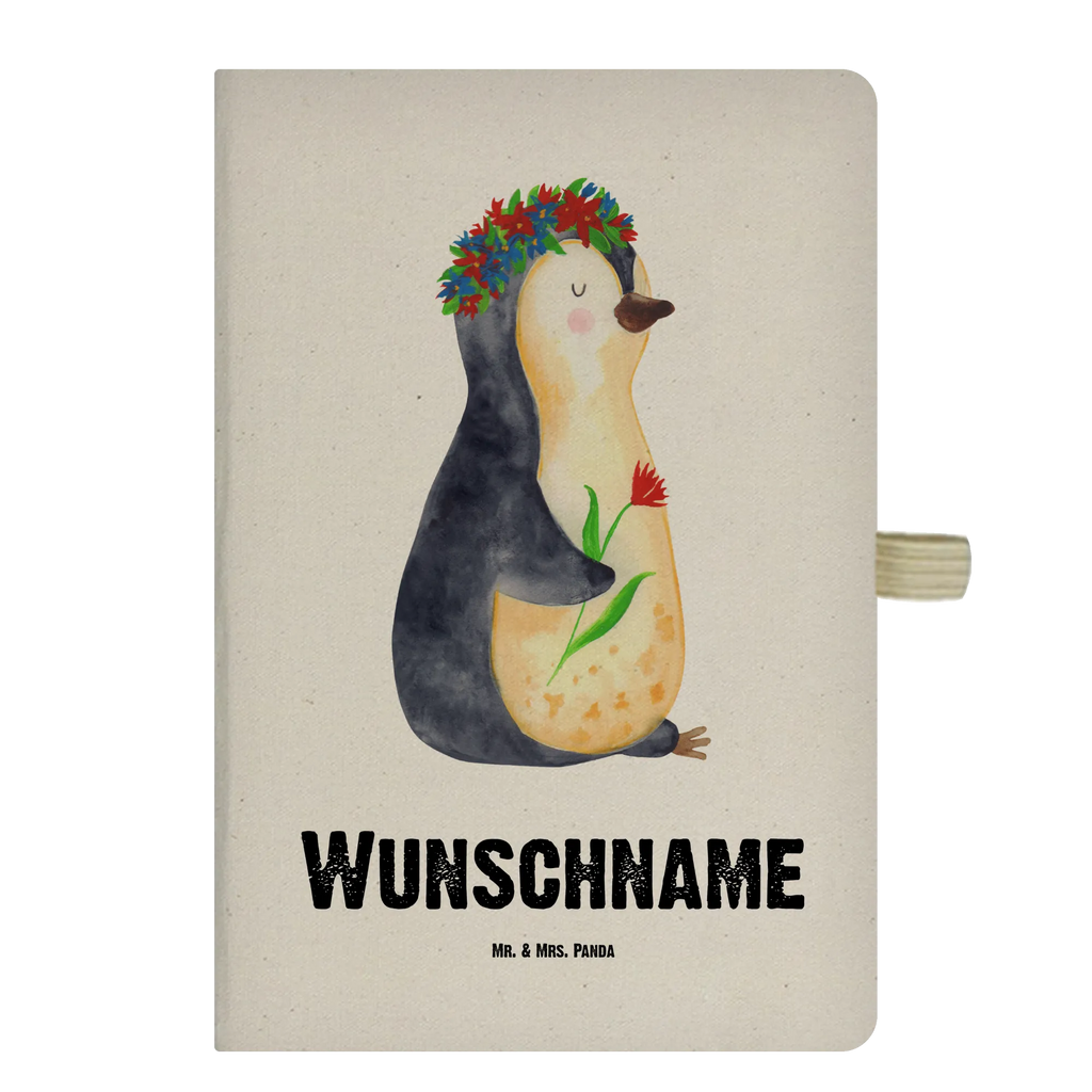 DIN A4 Personalisiertes Notizbuch Pinguin Blumenkranz Personalisiertes Notizbuch, Notizbuch mit Namen, Notizbuch bedrucken, Personalisierung, Namensbuch, Namen, Pinguin, Pinguine, Blumenkranz, Universum, Leben, Wünsche, Ziele, Lebensziele, Motivation, Lebenslust, Liebeskummer, Geschenkidee