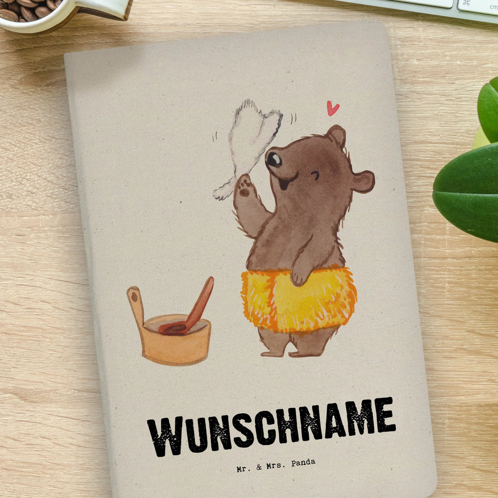 DIN A4 Personalisiertes Notizbuch Saunameister mit Herz Personalisiertes Notizbuch, Notizbuch mit Namen, Notizbuch bedrucken, Personalisierung, Namensbuch, Namen, Beruf, Ausbildung, Jubiläum, Abschied, Rente, Kollege, Kollegin, Geschenk, Schenken, Arbeitskollege, Mitarbeiter, Firma, Danke, Dankeschön