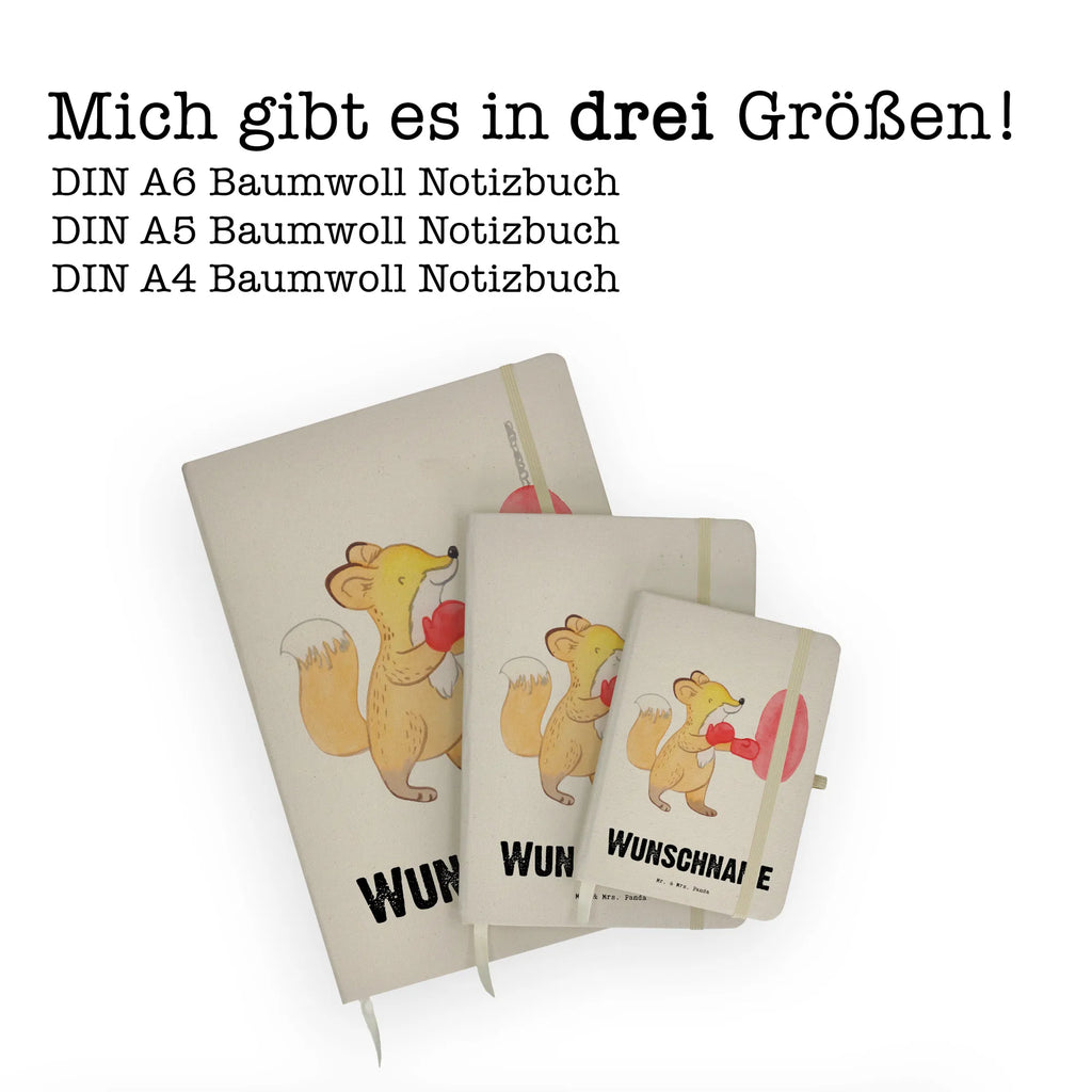 DIN A4 Personalisiertes Notizbuch Fuchs Boxen Personalisiertes Notizbuch, Notizbuch mit Namen, Notizbuch bedrucken, Personalisierung, Namensbuch, Namen, Geschenk, Sport, Sportart, Hobby, Schenken, Danke, Dankeschön, Auszeichnung, Gewinn, Sportler, Boxen, Boxkampf, Boxtraining