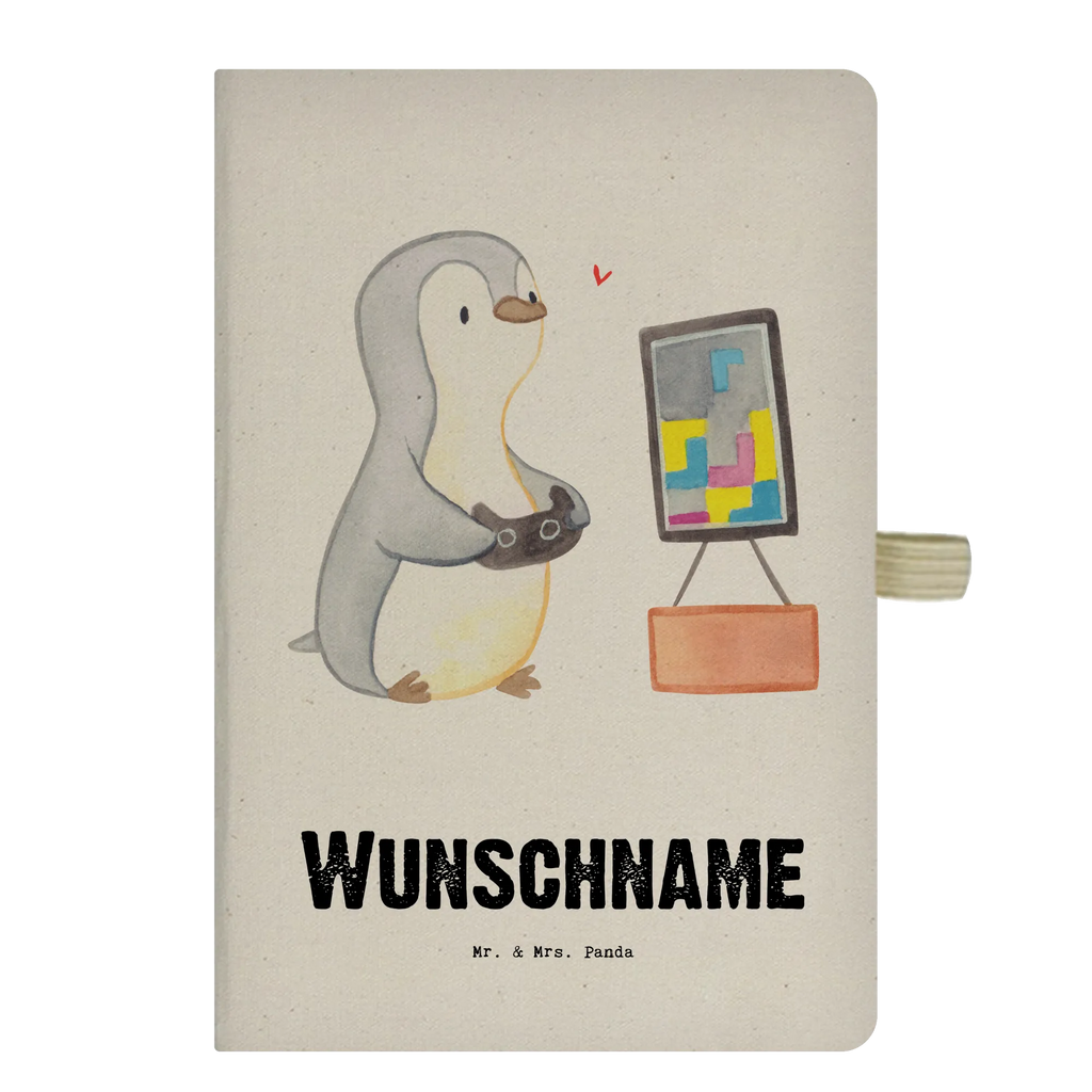 DIN A4 Personalisiertes Notizbuch Pinguin Zocken Personalisiertes Notizbuch, Notizbuch mit Namen, Notizbuch bedrucken, Personalisierung, Namensbuch, Namen, Geschenk, Sport, Sportart, Hobby, Schenken, Danke, Dankeschön, Auszeichnung, Gewinn, Sportler, Zocken, Gaming, Videospiele, Videogames