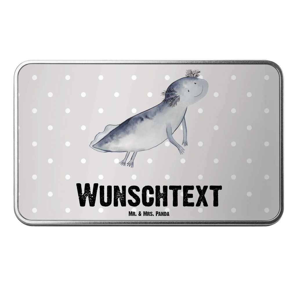 Personalisierte Metalldose Axolotl schwimmt Personalisierte Metalldose, Dose mit Namen, Namensdose, Kiste mit Namen, Namenskiste, Axolotl, Molch, Axolot, Schwanzlurch, Lurch, Lurche, Problem, Probleme, Lösungen, Motivation