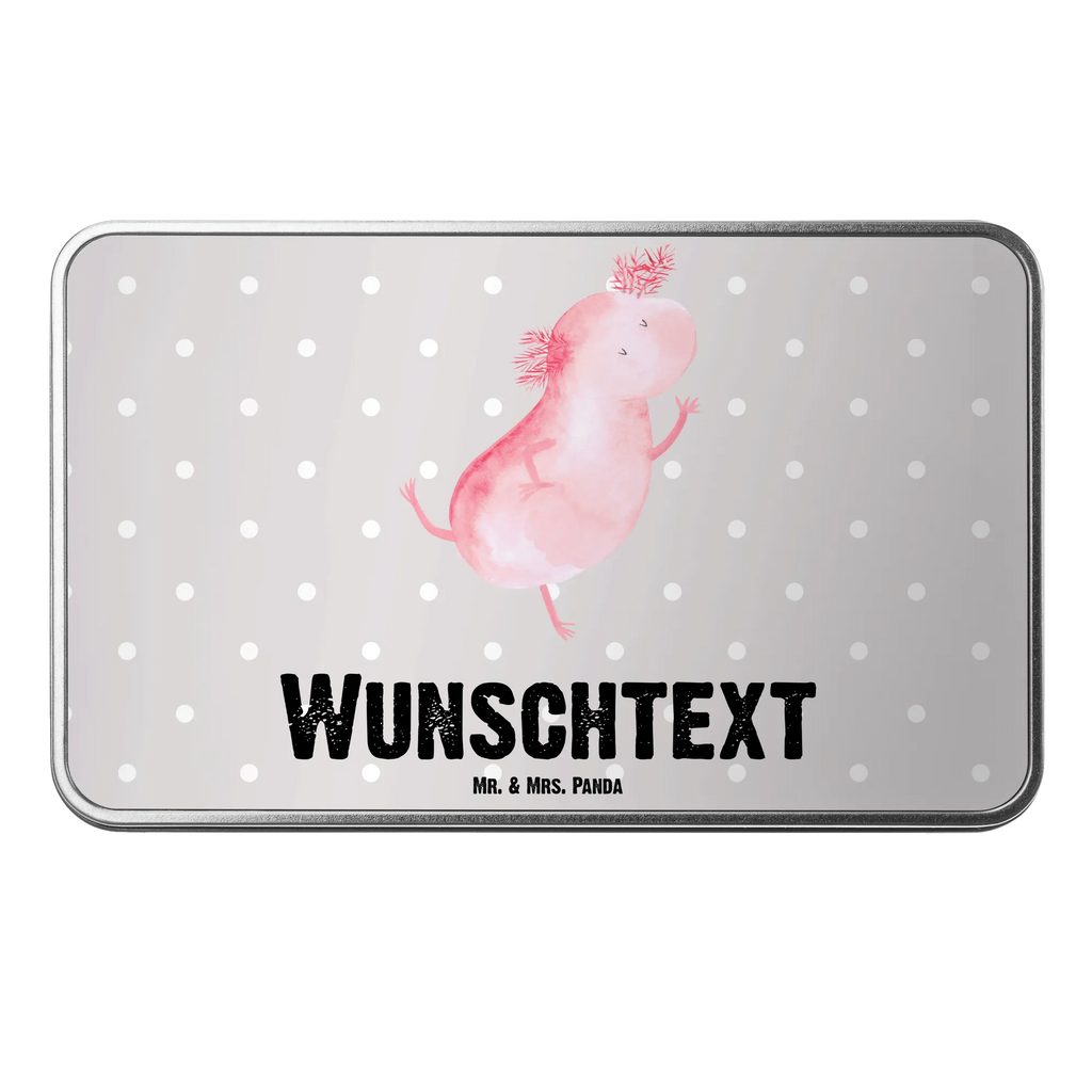 Personalisierte Metalldose Axolotl tanzt Personalisierte Metalldose, Dose mit Namen, Namensdose, Kiste mit Namen, Namenskiste, Axolotl, Molch, Axolot, Schwanzlurch, Lurch, Lurche, Dachschaden, Sterne, verrückt, Freundin, beste Freundin