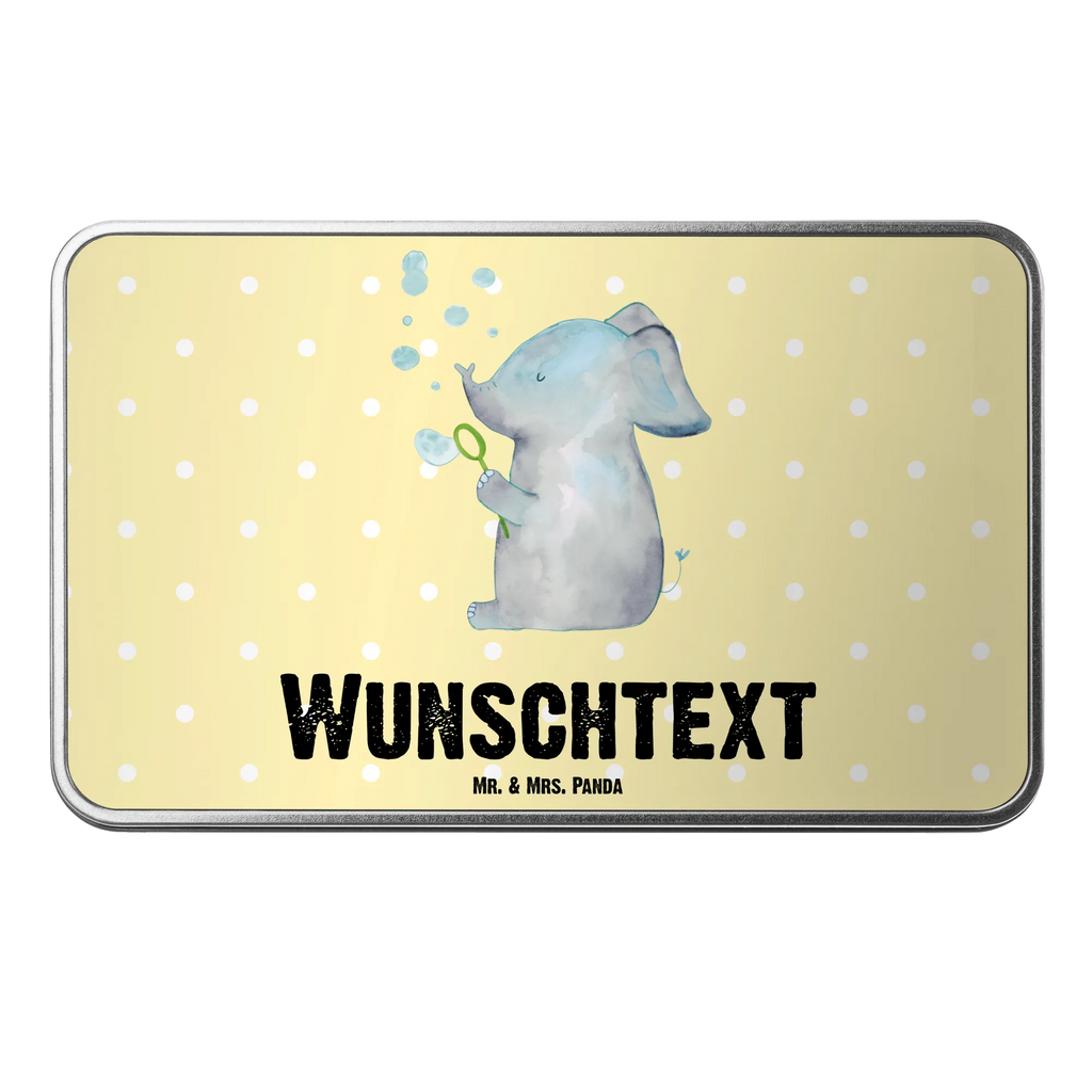 Personalisierte Metalldose Elefant Seifenblasen Personalisierte Metalldose, Dose mit Namen, Namensdose, Kiste mit Namen, Namenskiste, Tiermotive, Gute Laune, lustige Sprüche, Tiere, Elefant, Elefanten, Dickhäuter, Rüsseltier, Seifenblasen, Liebe, Heimat, Gefühl. Daheim, Liebesbeweis, Liebesspruch