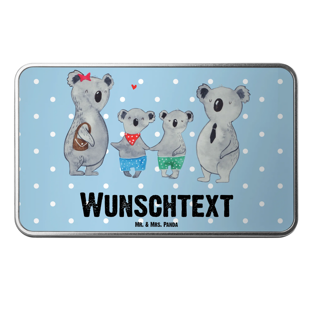 Personalisierte Metalldose Koala Familie zwei Personalisierte Metalldose, Dose mit Namen, Namensdose, Kiste mit Namen, Namenskiste, Familie, Vatertag, Muttertag, Bruder, Schwester, Mama, Papa, Oma, Opa, Koala, Koalabär, beste Familie, Familienzeit, Familienleben, Koalafamilie, Lieblingsfamilie