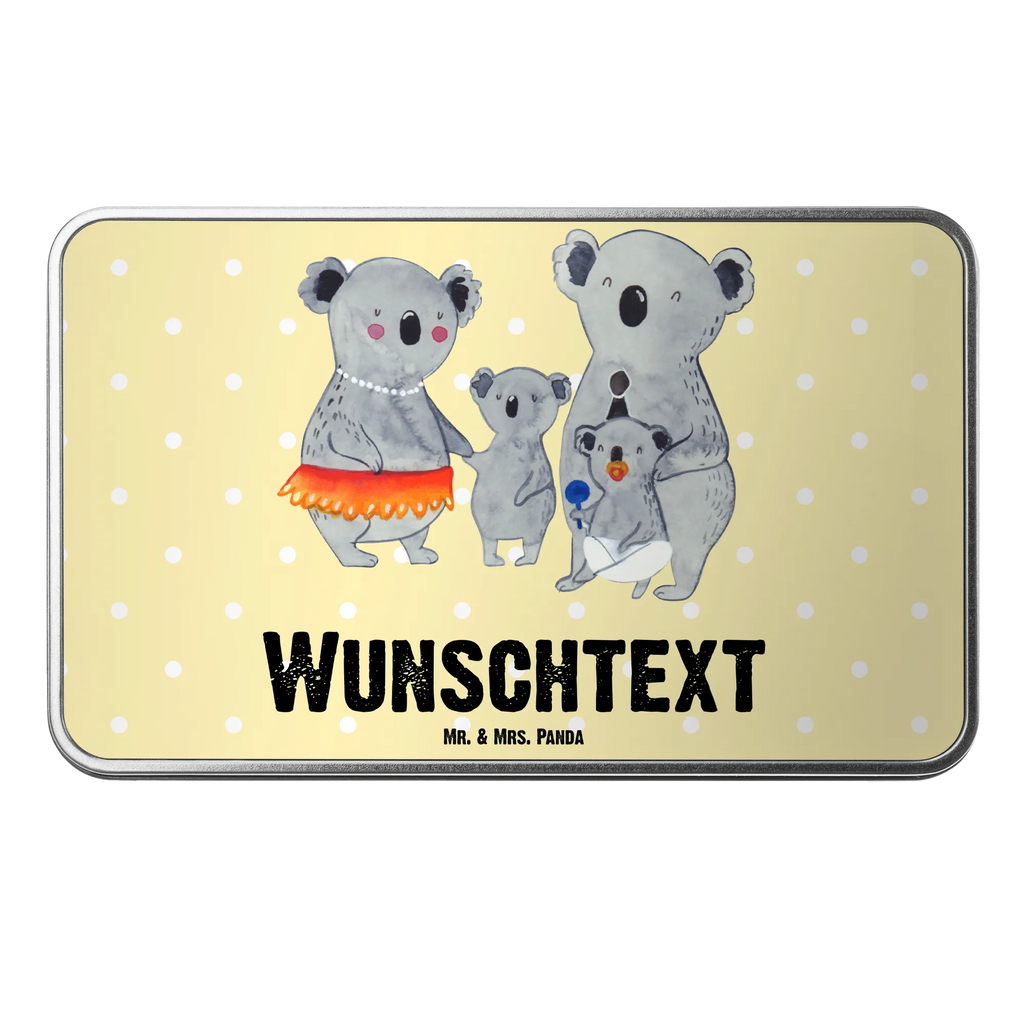 Personalisierte Metalldose Koala Familie Personalisierte Metalldose, Dose mit Namen, Namensdose, Kiste mit Namen, Namenskiste, Familie, Vatertag, Muttertag, Bruder, Schwester, Mama, Papa, Oma, Opa, Koala, Koalas, Family, Kinder, Geschwister, Familienleben