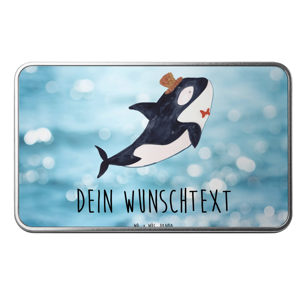 Personalisierte Metalldose Orca Zylinder Personalisierte Metalldose, Dose mit Namen, Namensdose, Kiste mit Namen, Namenskiste, Meerestiere, Meer, Urlaub, Narwal, Glitter, Konfetti, Glitzer, Geburtstag, Feier, Fete, Fest, Glückwunsch, Orca