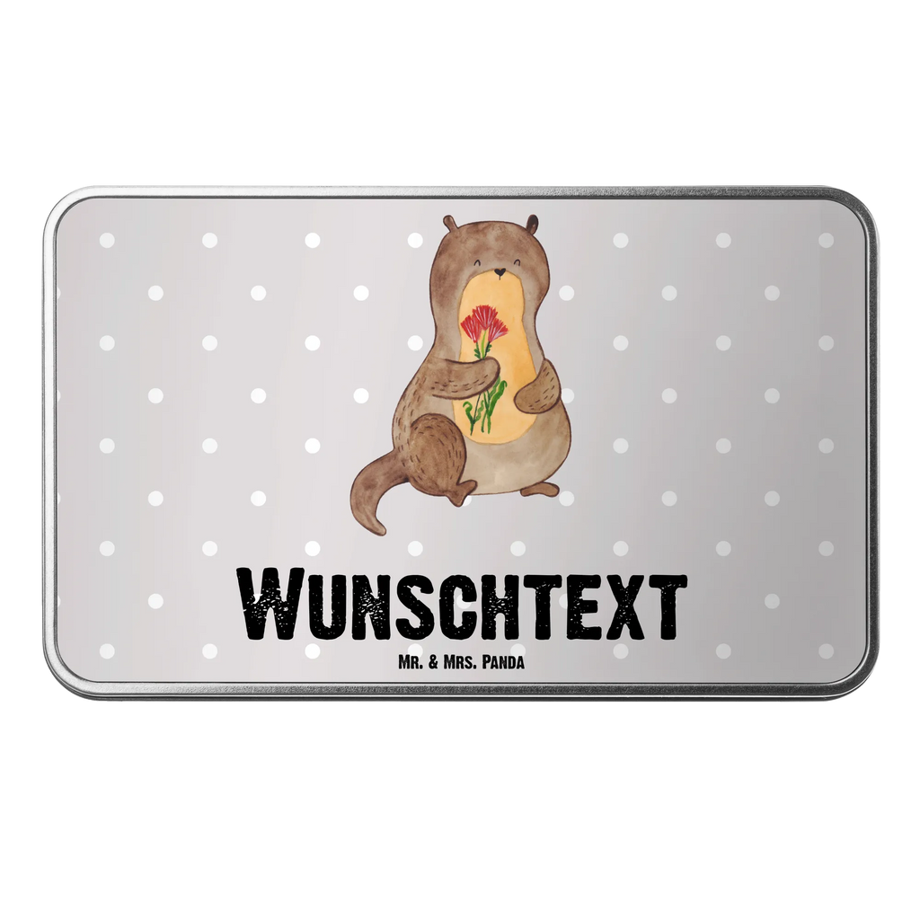 Personalisierte Metalldose Otter Blumenstrauß Personalisierte Metalldose, Dose mit Namen, Namensdose, Kiste mit Namen, Namenskiste, Otter, Fischotter, Seeotter, Otter Seeotter See Otter