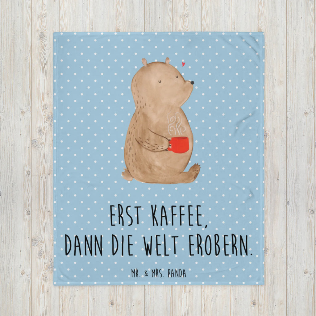 Kuscheldecke Bär Kaffee Decke, Wohndecke, Tagesdecke, Wolldecke, Sofadecke, Bär, Teddy, Teddybär, Kaffee, Coffee, Bären, guten Morgen, Morgenroutine, Welt erobern, Welt retten, Motivation