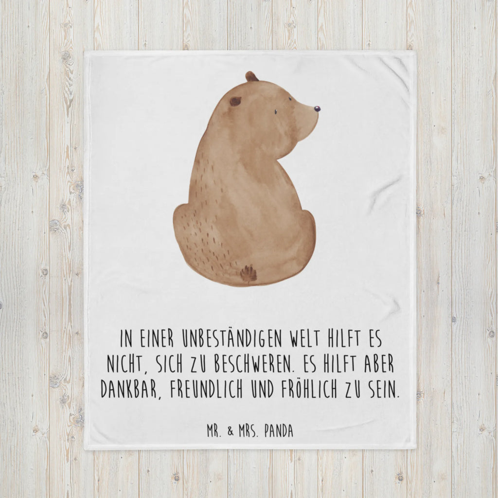 Kuscheldecke Bär Schulterblick Decke, Wohndecke, Tagesdecke, Wolldecke, Sofadecke, Bär, Teddy, Teddybär, Selbstachtung, Weltansicht, Motivation, Bären, Bärenliebe, Weisheit