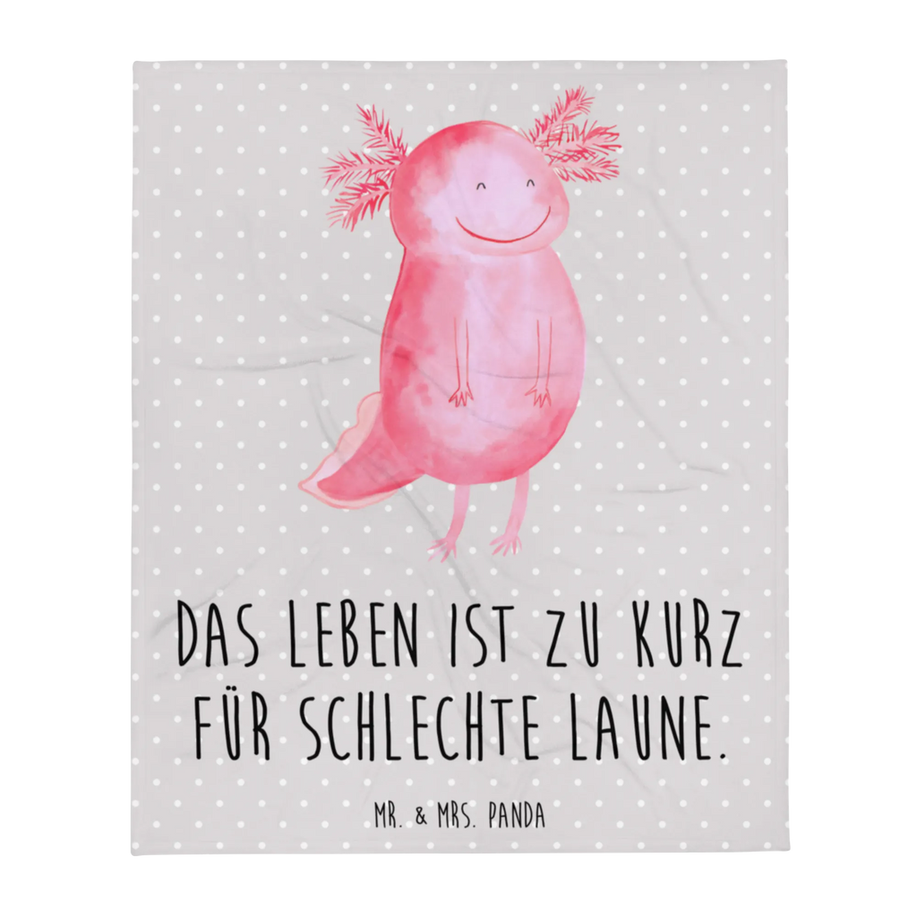 Kuscheldecke Axolotl Glücklich Decke, Wohndecke, Tagesdecke, Wolldecke, Sofadecke, Axolotl, Molch, Axolot, Schwanzlurch, Lurch, Lurche, Motivation, gute Laune