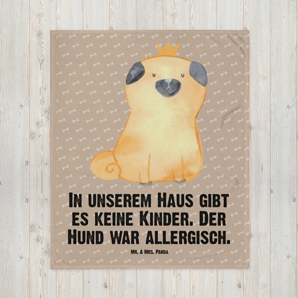 Kuscheldecke Mops Krone Decke, Wohndecke, Tagesdecke, Wolldecke, Sofadecke, Hund, Hundemotiv, Haustier, Hunderasse, Tierliebhaber, Hundebesitzer, Sprüche, Mops, allergisch, kinderlos, Hausregel, Hundebesitzer. Spruch, lustig