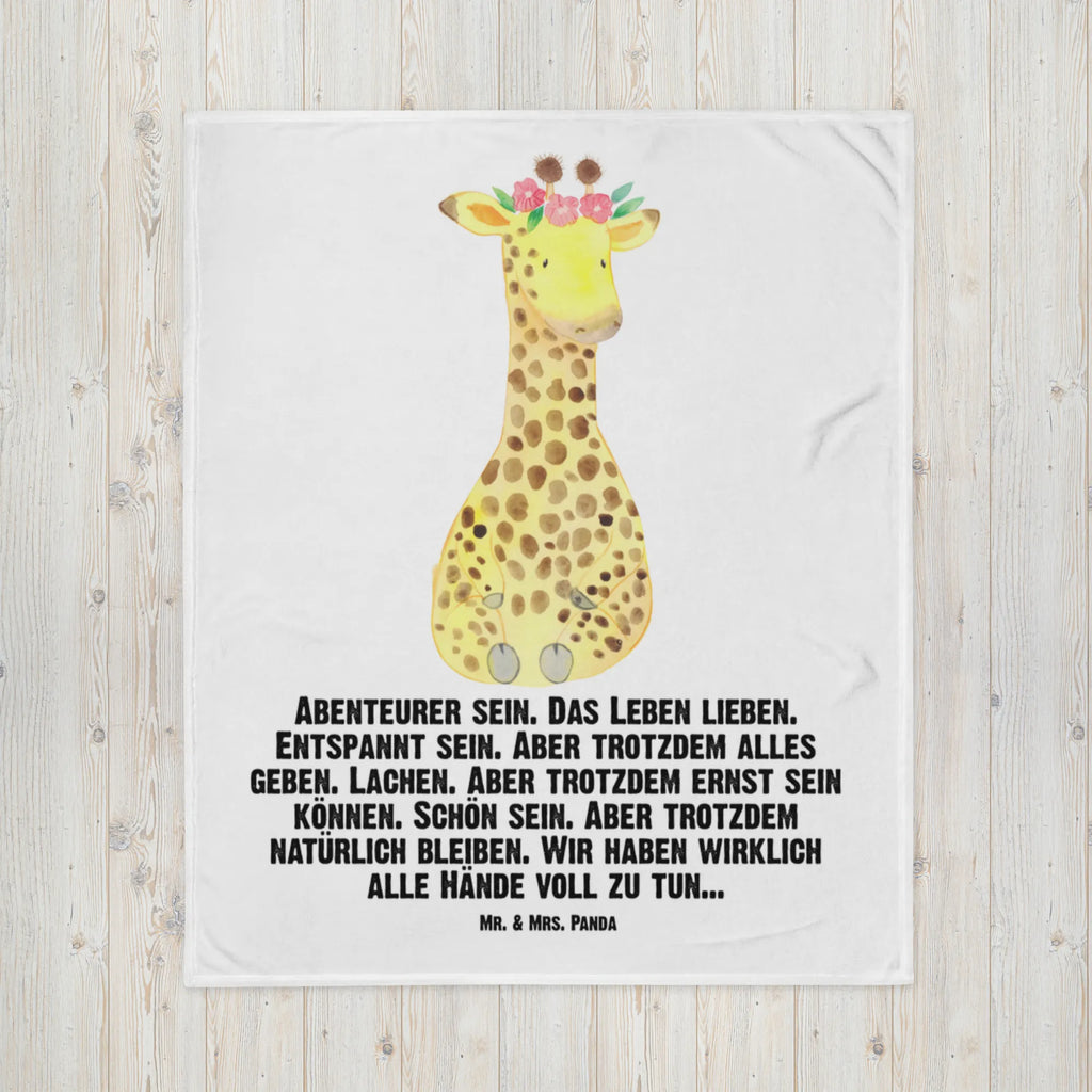 Kuscheldecke Giraffe Blumenkranz Decke, Wohndecke, Tagesdecke, Wolldecke, Sofadecke, Afrika, Wildtiere, Giraffe, Blumenkranz, Abenteurer, Selbstliebe, Freundin