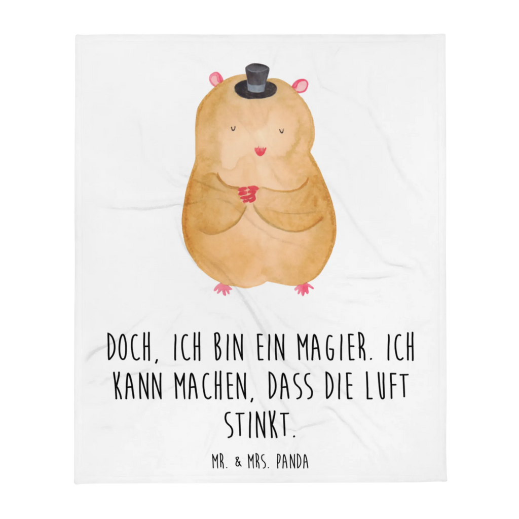 Kuscheldecke Hamster mit Hut Decke, Wohndecke, Tagesdecke, Wolldecke, Sofadecke, Tiermotive, Gute Laune, lustige Sprüche, Tiere, Hamster, Hut, Magier, Zylinder, Zwerghamster, Zauberer