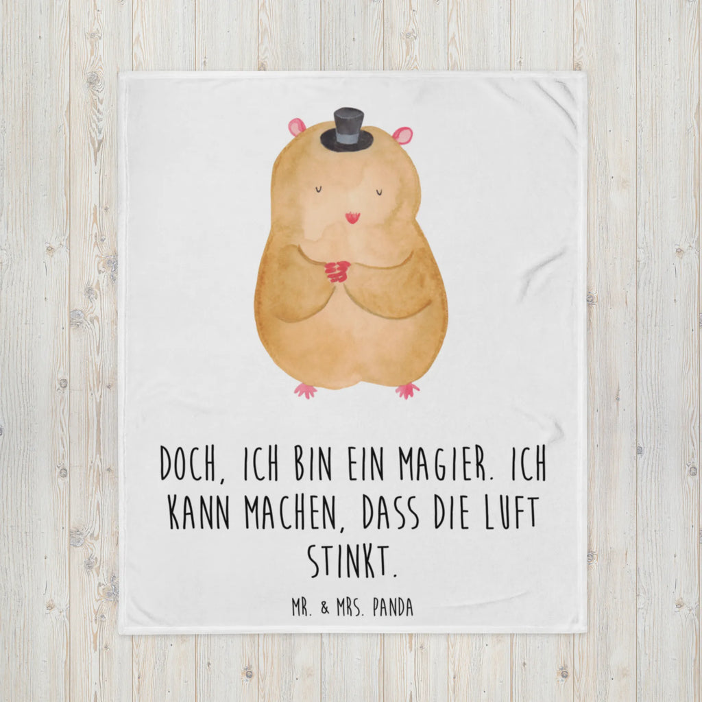 Kuscheldecke Hamster mit Hut Decke, Wohndecke, Tagesdecke, Wolldecke, Sofadecke, Tiermotive, Gute Laune, lustige Sprüche, Tiere, Hamster, Hut, Magier, Zylinder, Zwerghamster, Zauberer