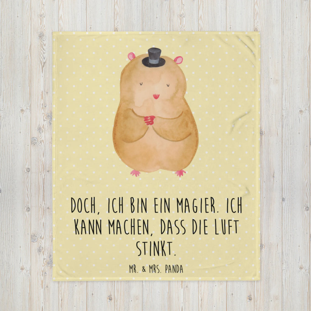 Kuscheldecke Hamster mit Hut Decke, Wohndecke, Tagesdecke, Wolldecke, Sofadecke, Tiermotive, Gute Laune, lustige Sprüche, Tiere, Hamster, Hut, Magier, Zylinder, Zwerghamster, Zauberer