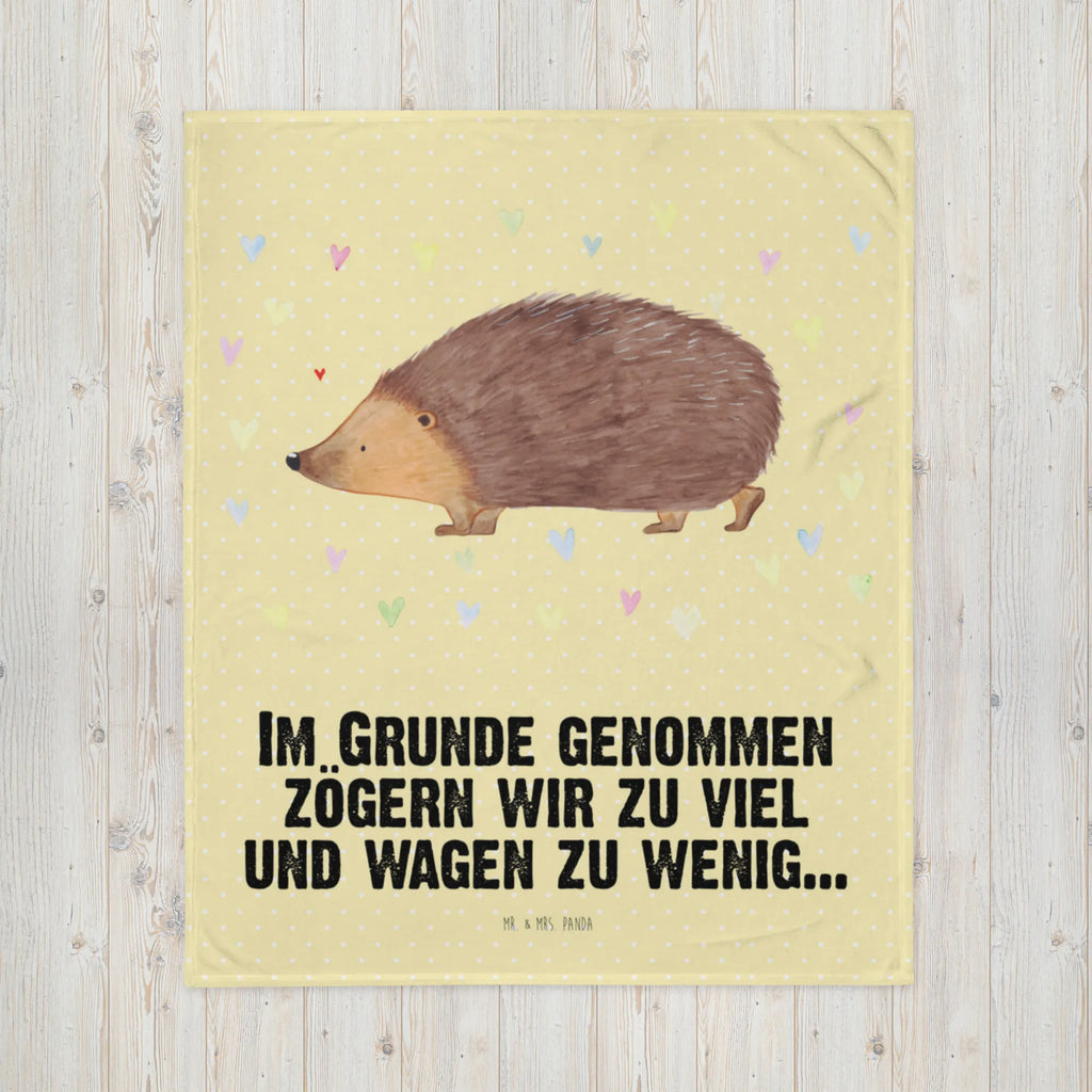 Kuscheldecke Igel Herzen Decke, Wohndecke, Tagesdecke, Wolldecke, Sofadecke, Tiermotive, Gute Laune, lustige Sprüche, Tiere, Liebe, Herz, Herzen, Igel, Vertrauen, Kuss, Leben