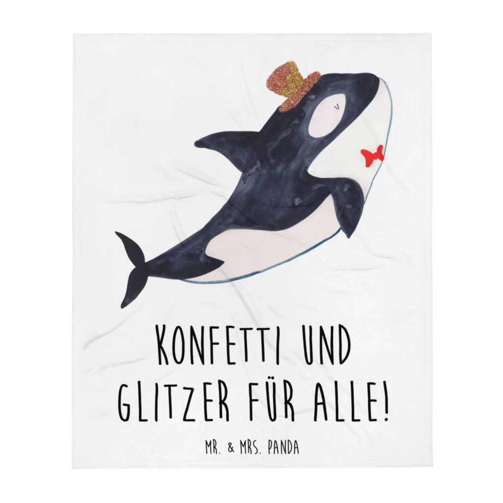 Kuscheldecke Orca Zylinder Decke, Wohndecke, Tagesdecke, Wolldecke, Sofadecke, Meerestiere, Meer, Urlaub, Narwal, Glitter, Konfetti, Glitzer, Geburtstag, Feier, Fete, Fest, Glückwunsch, Orca