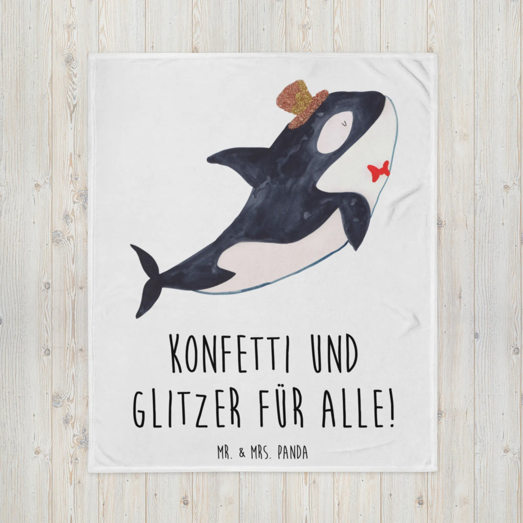 Kuscheldecke Orca Zylinder Decke, Wohndecke, Tagesdecke, Wolldecke, Sofadecke, Meerestiere, Meer, Urlaub, Narwal, Glitter, Konfetti, Glitzer, Geburtstag, Feier, Fete, Fest, Glückwunsch, Orca