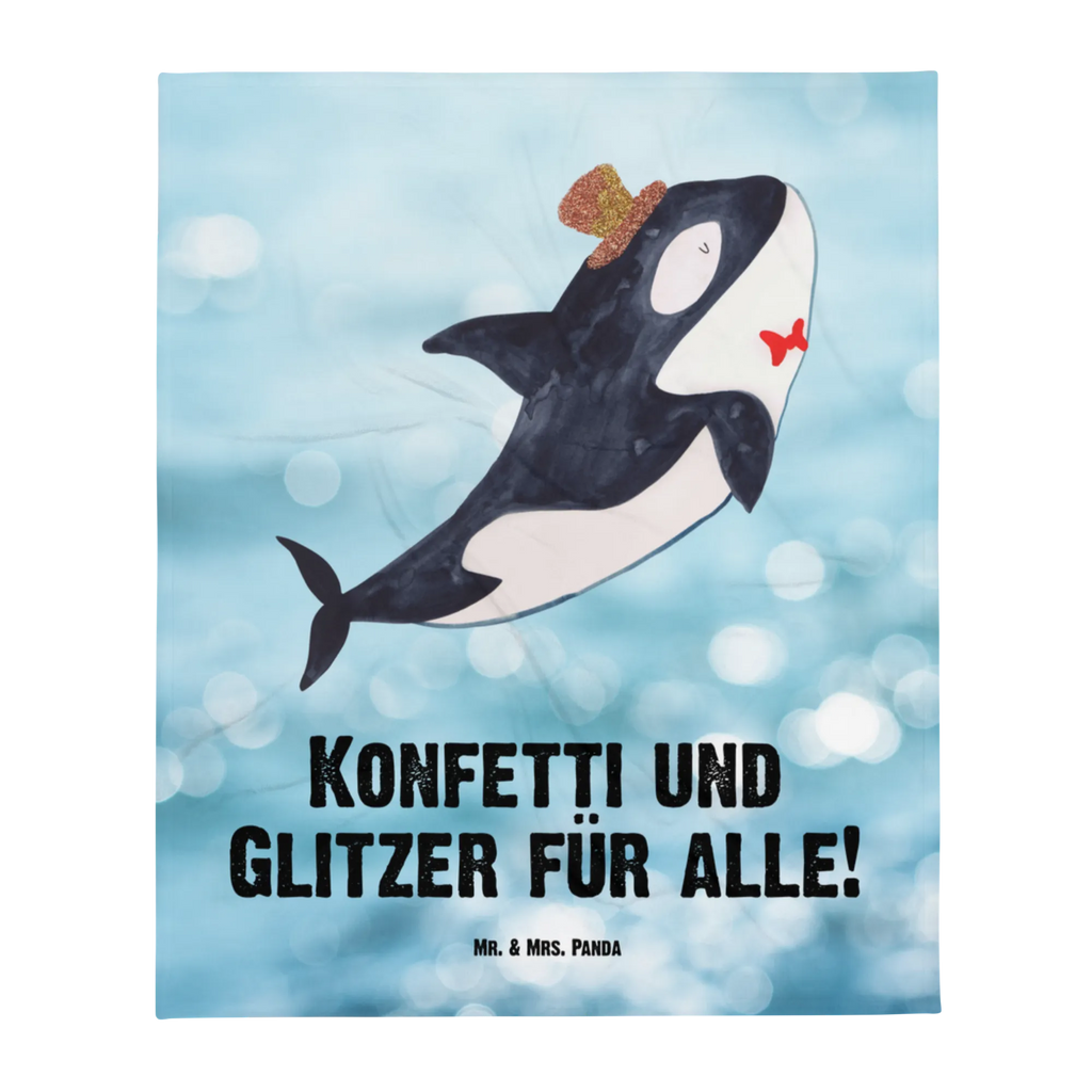 Kuscheldecke Orca Zylinder Decke, Wohndecke, Tagesdecke, Wolldecke, Sofadecke, Meerestiere, Meer, Urlaub, Narwal, Glitter, Konfetti, Glitzer, Geburtstag, Feier, Fete, Fest, Glückwunsch, Orca