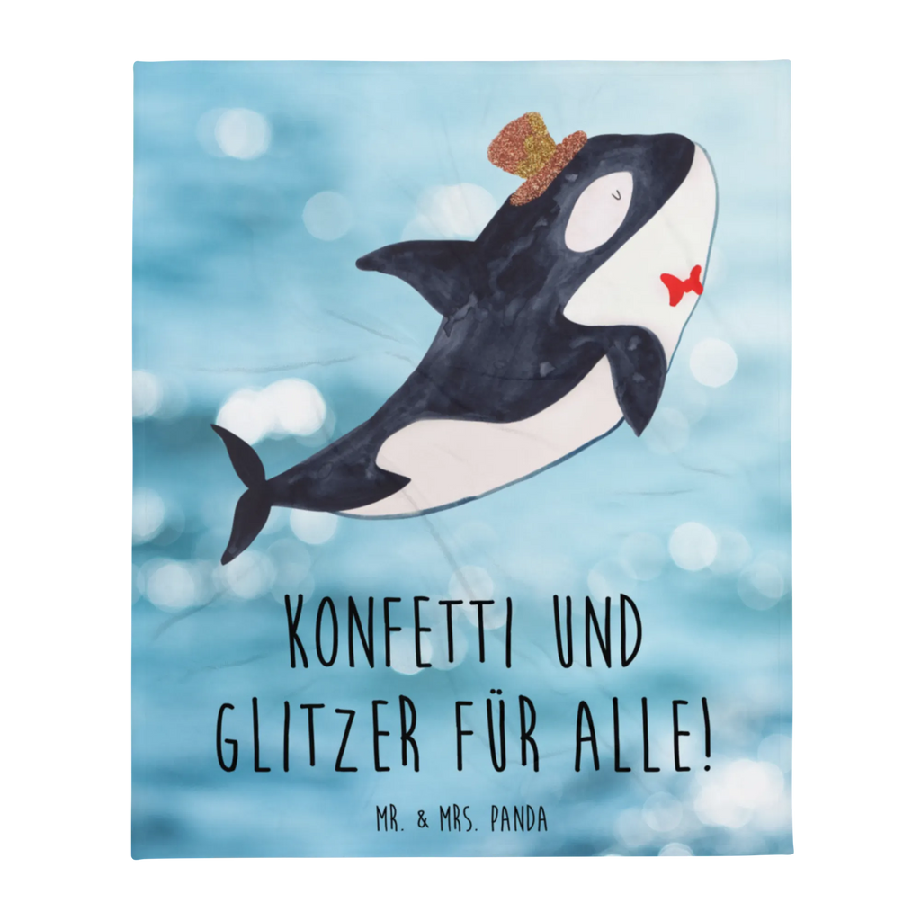 Kuscheldecke Orca Zylinder Decke, Wohndecke, Tagesdecke, Wolldecke, Sofadecke, Meerestiere, Meer, Urlaub, Narwal, Glitter, Konfetti, Glitzer, Geburtstag, Feier, Fete, Fest, Glückwunsch, Orca