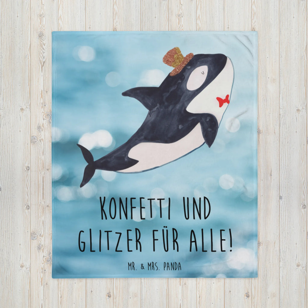 Kuscheldecke Orca Zylinder Decke, Wohndecke, Tagesdecke, Wolldecke, Sofadecke, Meerestiere, Meer, Urlaub, Narwal, Glitter, Konfetti, Glitzer, Geburtstag, Feier, Fete, Fest, Glückwunsch, Orca