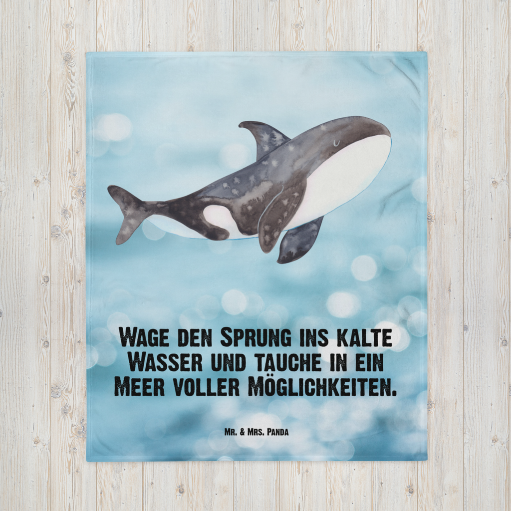 Kuscheldecke Orca Decke, Wohndecke, Tagesdecke, Wolldecke, Sofadecke, Meerestiere, Meer, Urlaub, Orca, Orcas, Killerwal, Wal, Möglichkeiten, Büro, Arbeit, Motivation, Selbstliebe, Neustart, Startup