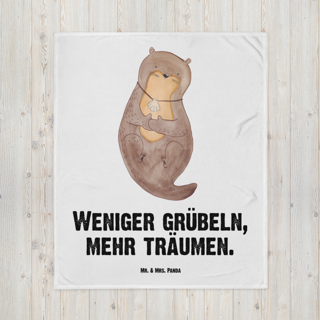 Kuscheldecke Otter Muschel Decke, Wohndecke, Tagesdecke, Wolldecke, Sofadecke, Otter, Fischotter, Seeotter, Otterliebe, grübeln, träumen, Motivation, Tagträumen, Büro