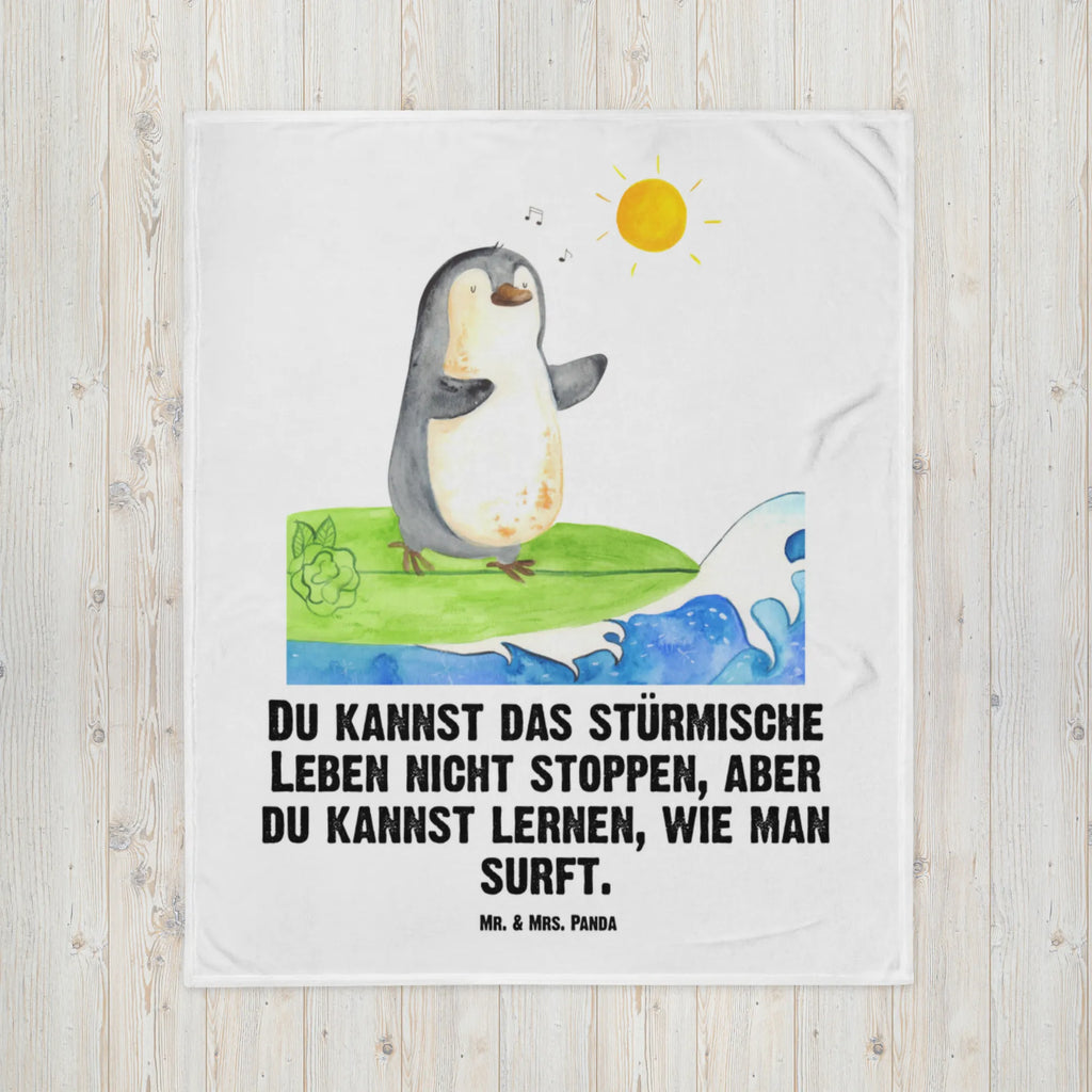 Kuscheldecke Pinguin Surfer Decke, Wohndecke, Tagesdecke, Wolldecke, Sofadecke, Pinguin, Pinguine, surfen, Surfer, Hawaii, Urlaub, Wellen, Wellen reiten, Portugal