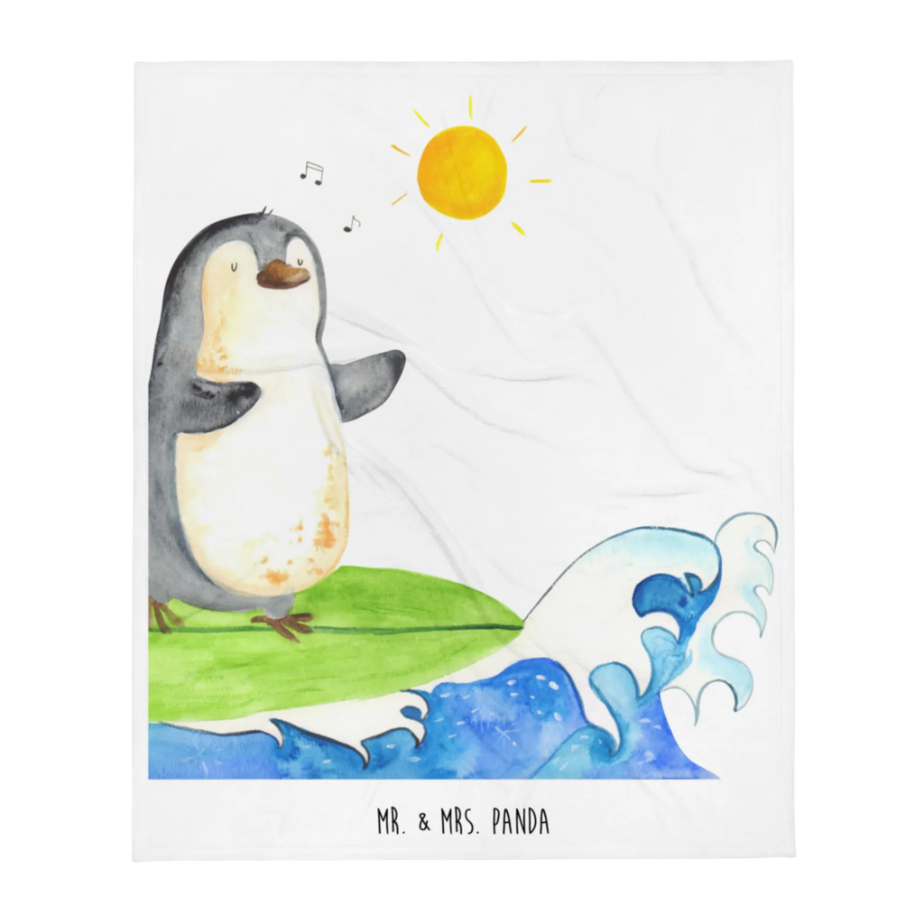 Kuscheldecke Pinguin Surfer Decke, Wohndecke, Tagesdecke, Wolldecke, Sofadecke, Pinguin, Pinguine, surfen, Surfer, Hawaii, Urlaub, Wellen, Wellen reiten, Portugal